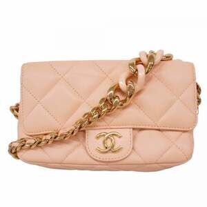 CHANEL Cream Lambskin Leather Wallet